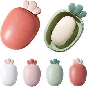 Bo&icirc;te &agrave; Savon,4pcs Porte Savon Plastique avec Couvercle,Voyage Bo&icirc;te &agrave; Savon Portable,pour Salle de Bain Voyage Randonn&eacute;e Camping(Rouge Vert Blanc