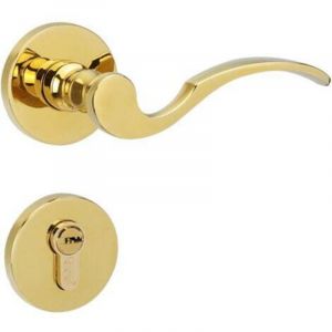 Poign&eacute;e de porte, &eacute;paisseur de porte 35-55 mm, 1 jeu de poign&eacute;es, laiton antique poli, garniture de rosace de porte de chambre, quincaillerie de