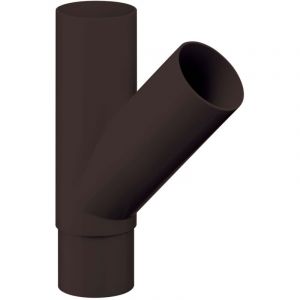D&eacute;rivation de tuyau de descente 45 degr&eacute;s, pvc D&eacute;rivation de tuyau Accessoires de goutti&egrave;re, montage simple, Made in Germany - 50/50mm brun fonc&eacute;