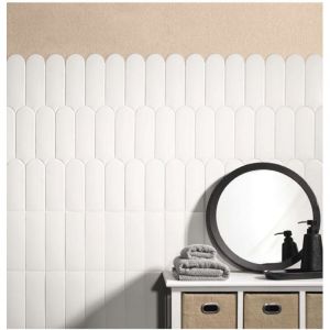 Gioia Materia - Carrelage mural faïence effet graphique fan écaille 19,5x7,2cm Écaille 19,5x7,2 cm f4f2ed - - boîte de 0.48 m2