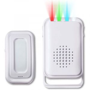Sonnette avec d&eacute;tecteur de mouvement pour entr&eacute;e de magasin, alarme de bienvenue pour personnes &acirc;g&eacute;es, voyants LED et vibration (1 capteur et 1