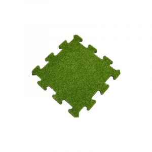 Vivol - Dalle en caoutchouc avec couche sup&eacute;rieure en gazon artificiel 30 mm - 50x50 cm - syst&egrave;me puzzle (dalle centrale)