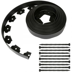 Bordure de pelouse flexible - 10 mètres avec 30 clous. bordure de pelouse idéale. bordure de chemin ou bordure de lit. en pvc