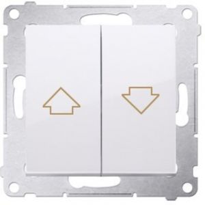 Bouton de volet roulant avec serrure électrique pour activation simultanée 10 ax, blanc Simon 54