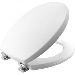 Abattant De Toilette Universel En Bois Mdf R&eacute;sistant Avec Fermeture Douce Wc Salle De Bain 37x45 -3.5 -