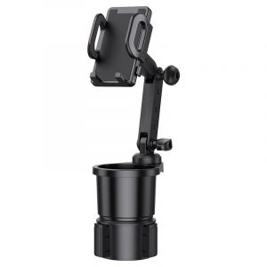 Cyslmuk - Porte-boisson de voiture 1 pièce, base réglable à 360°, rallonge de porte-boisson de voiture avec support pour téléphone portable,