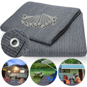 Tubiaz - swanew Tapis de tente camping, Tapis d'auvent de Camping, Auvent tapis, Tapis de sol pour caravane 250x250CM, Gris