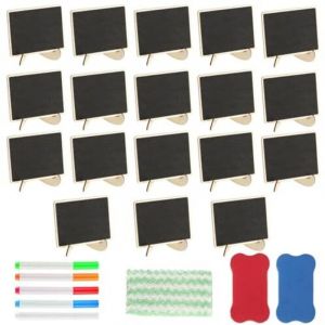 [JAMAIS UTILIS&Eacute;]18 Pcs Mini Ardoise Effacable, Petite Ardoise Mini Ardoise de Table, Petit Tableau Noir Ardoise, Mini Tableaux Noirs, Chevalet