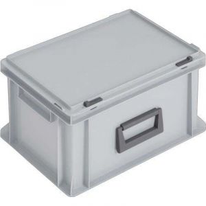 Coffrets en plastique L400xl300xH233 mm pp 1 poign&eacute;e fermoir coulissant gris 20 l