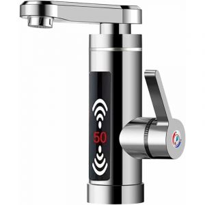 Gotrays - Robinet électrique led Réservoir-libre Chauffe-eau-Robinet d'eau chaude instantanée en acier inoxydable 3KW Robinetterie de cuisine chaude