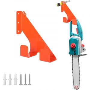 Support de tronçonneuse, support mural pour tronçonneuse, support robuste pour garage, abri de jardin, support de rangement pour tronçonneuse (orange