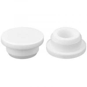 Deux bouchons de trop-plein en silicone pour &eacute;viers de cuisine et de salle de bain, avec joints toriques en caoutchouc, pour usage domestique.