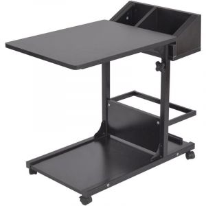 Table Bouts de Canapé Table Appoint Table de Soins Table de Chevet Table Ordinateur Réglable en Hauteur à roulettes avec Rangement de Stockage pour