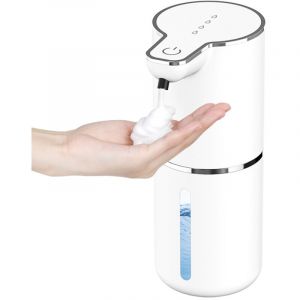 Distributeur Savon Automatique, 350ml Distributeur Savon Mural 4 Niveaux Distributeur de Savon Automatique, USB Rechargeable, &Eacute;tanche IPX5,
