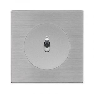 Commande volet roulant alu avec manette chrome dom et plaque simple m&eacute;tallis&eacute;e gris &ndash; Contr&ocirc;le fluide et design raffin&eacute; Fontini