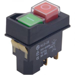 Interrupteur &agrave; bouton-poussoir &eacute;tanche Marche, 4 Broches Bouton Poussoir Marche/Arr&ecirc;t Commutateur Arr&ecirc;t de D&eacute;marrage Accessoires pour Machines-Outils