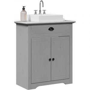 Armoire de lavabo-Meuble de salle de bain BODO gris 70x35x80 cm 825355