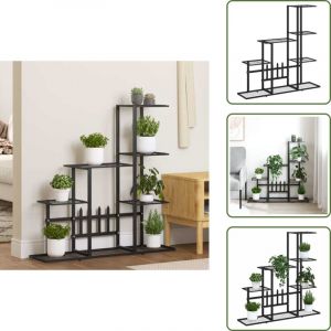 Vidaxl - Support pour plantes 94,5x25x88 cm Noir M&eacute;tal - Support Plante - Jardinerie - Rangement Ext&eacute;rieur - D&eacute;coration Jardin - Fleur Pot
