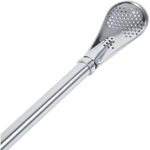 Paille de filtre d'acier inoxydable, paille filtr&eacute;e de paille de gourde de th&eacute; de de cuill&egrave;re &agrave; caf&eacute; de paille r&eacute;utilisable argent&eacute;e,