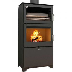 Bronpi - Po&ecirc;le &agrave; bois raccordable avec four Murano - l 14 kW Avec kit air - Sans kit four inox
