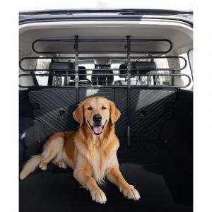 VEVOR Barriere de Separation de Voiture pour Animal Universelle, Grille Pare-chien Reglable, en Tube Metallique Solide, Facile a Installer, pour