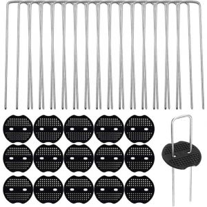 50 pi&egrave;ces sardines fixation acier galvanis&eacute; 150mm pour b&acirc;che, toile paillage