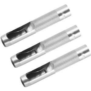 Lntyq - Lot de 3 perforatrices creuses pour cuir - Perforatrice ronde et creuse - Outil de poinçonnage - Outil de poinçonnage rond en acier au