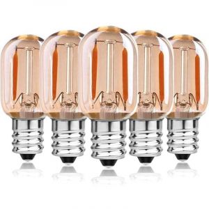 1W E14 Ampoules LED Filament &Eacute;quivalent 10W, T22 Ampoule four Hotte Aspirante frigo Lustre Cristal, Lampe de Sel, Veilleuse Enfants, Tubulaire Blanc