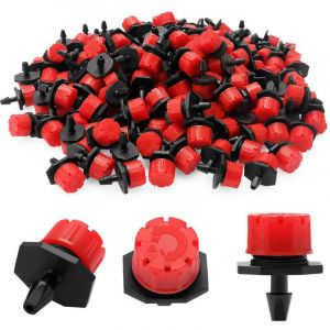 200 Pcs Adjustable Irrigation Dripper Micro Plastic Dripper Dripper for Dripping, Irrigation Nozzle Head for Flower Beds, Gardens, Lawn Plant, Red