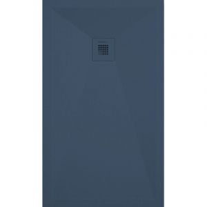 Receveur de douche 80x90 cm extra plat ONDA en résine surface ardoisée anthracite Grille anthracite