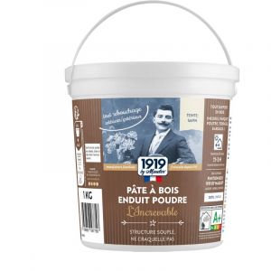 Enduit de rebouchage bois Gros Trous - P&acirc;te &agrave; bois Poudre - 1kg teinte Sapin - Int&eacute;rieur/ext&eacute;rieur, ne fendille pas, adh&eacute;rence extr&ecirc;me - L'Increvable