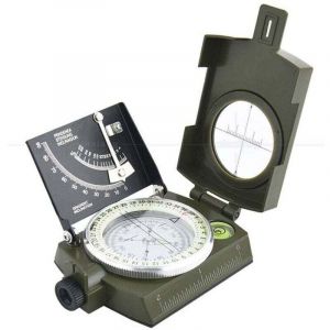 Enowelir Boussole Militaire Imperm&eacute;able IP65 en M&eacute;tal avec Clinom&egrave;tre et Sac pour Randonn&eacute;e Camping Orientation