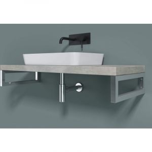 doporro 1 pi&egrave;ce equerre de fixation plan de toilette &eacute;tag&egrave;re tablette murale porte-serviette acier inox chrom&eacute; 50x3x15cm WH01