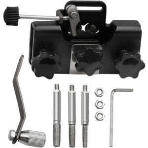 Aff&ucirc;teur de cha&icirc;ne portable, aff&ucirc;teur de cha&icirc;ne manuel, aff&ucirc;teur de cha&icirc;ne haut de gamme Kit d'aff&ucirc;tage avec 3 t&ecirc;tes d'aff&ucirc;tage, noir