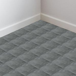 Boite de 11 dalles vinyles auto-adhésives imitation carrelage (1m²) ,Marbre gris - Swanew