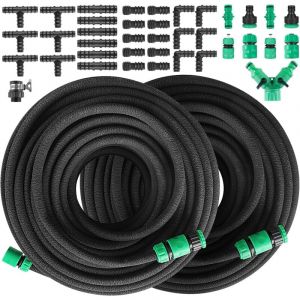 Tuyau Micro Poreux Arrosage Goutte &agrave; Goutte Irrigation Raccords Flexible Irrigation Kit (100m)