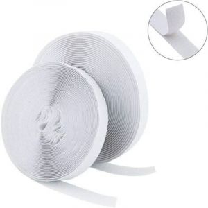 Bande velcro autocollante extra forte de 25 m, fermeture velcro double face Patte adhésive autocollante de 20 mm de large