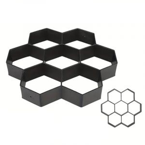 Relaxdays Moule &agrave; pav&eacute;s ruche, 2 pi&egrave;ces, 30 x 30 cm, pour cr&eacute;er dalles, jardin, moule &agrave; b&eacute;ton, PP, noir