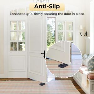 Cale Porte Sol Caoutchouc, 4 Pi&egrave;ces Antid&eacute;rapante Bloc Arr&ecirc;ts de Portes Durables Butee de Portail Bloque Butoir de Porte Empilables