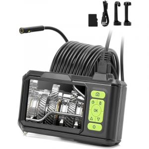 IPS 4.3' Camera Endoscopique Double Objectif Cam&eacute;ra Endoscope &Eacute;tanche Industrielle 1080P HD Endoscope Cam&eacute;ra D'inspection avec LED R&eacute;glables, Semi