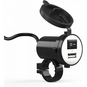 ZVD - Chargeur Usb Moto &eacute;Tanche 12v,Support De Guidon Moto Universel Chargeur Moto Usb &eacute;Tanche Charge Moto Rapide 5v/2.1a Pour Le Chargement De Gps,