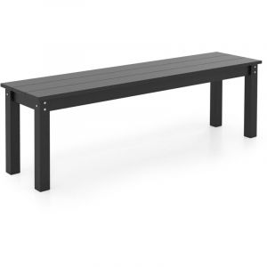 Banc de Jardin pour 2-3 Personnes, Banc d’Extérieur sans Dossier, pour Véranda, Jardin et Parc, 140 x 35 x 45 cm, Charge 340 kg, Noir