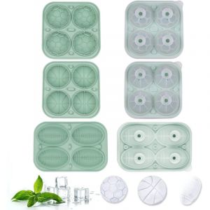 Moule &agrave; Gla&ccedil;ons en Silicone, Plateau &agrave; Gla&ccedil;on avec Couvercle,Glacon Boule de Glace,3 Paquets R&eacute;utilisable bac Grand bac Gla&ccedil;ons(vert)