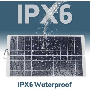 Decdeal Panneau solaire de 8 watts - IPX6 &eacute;tanche &agrave; 5 volts monocristallins 19% &agrave; haute efficacit&eacute; Type-C Charge rapide portable pour t&eacute;l&eacute;phone