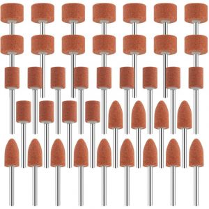 42 Pcs Meule pour Perceuse avec Tige de 1/8" Meules M&egrave;ches de Pon&ccedil;age Compatible avec Dremel pour Meulage Polissage &Eacute;barbage