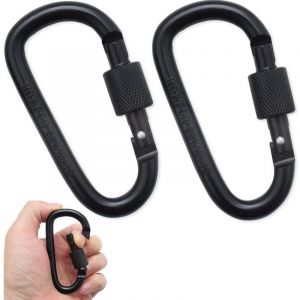 Mousqueton,Mousqueton Tactique,Porte-cl&eacute;s Mousqueton Noir,Mousqueton en Alliage d'aluminium avec Verrouillage &agrave;