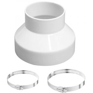 Largeight - Réducteur de conduit, 150 mm à 100 mm, réducteur de ventilateur extracteur de ventilateur, connecteur de réduction de tuyau avec colliers