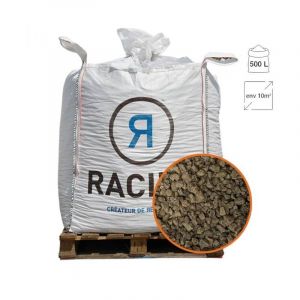 Racine &ndash; Paillage min&eacute;ral pouzzolane grise 7/15 Big bag 500 litres &ndash; Couverture 10m&sup2; &ndash; R&eacute;duction des mauvaises herbes &ndash; Conservation de l'humidit&eacute;