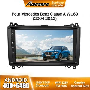 AWESAFE Autoradio Android 13 4Go+64Go pour Mercedes-Benz Vito Viano Sprinter W639/Classe B W245/W169 9''&Eacute;cran Carplay Android Auto