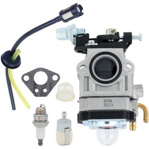 Dolaso - Carburateur pour Débroussailleuse 52cc 49cc 43cc Kit avec Joint, Entrée 15mm carburateur debroussailleuse 2 Temps Remplacement Taille haie